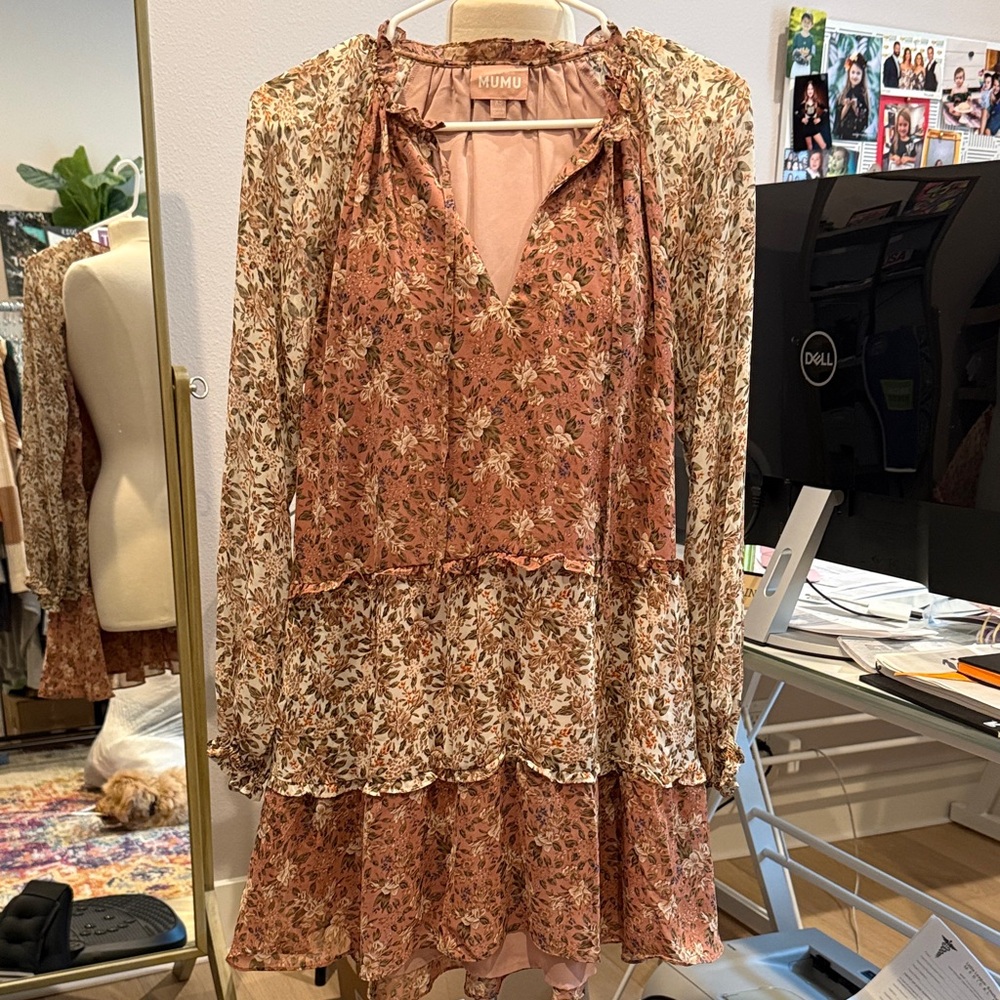 Show Me Your MuMu Autumn Floral Long Sleeve Dress